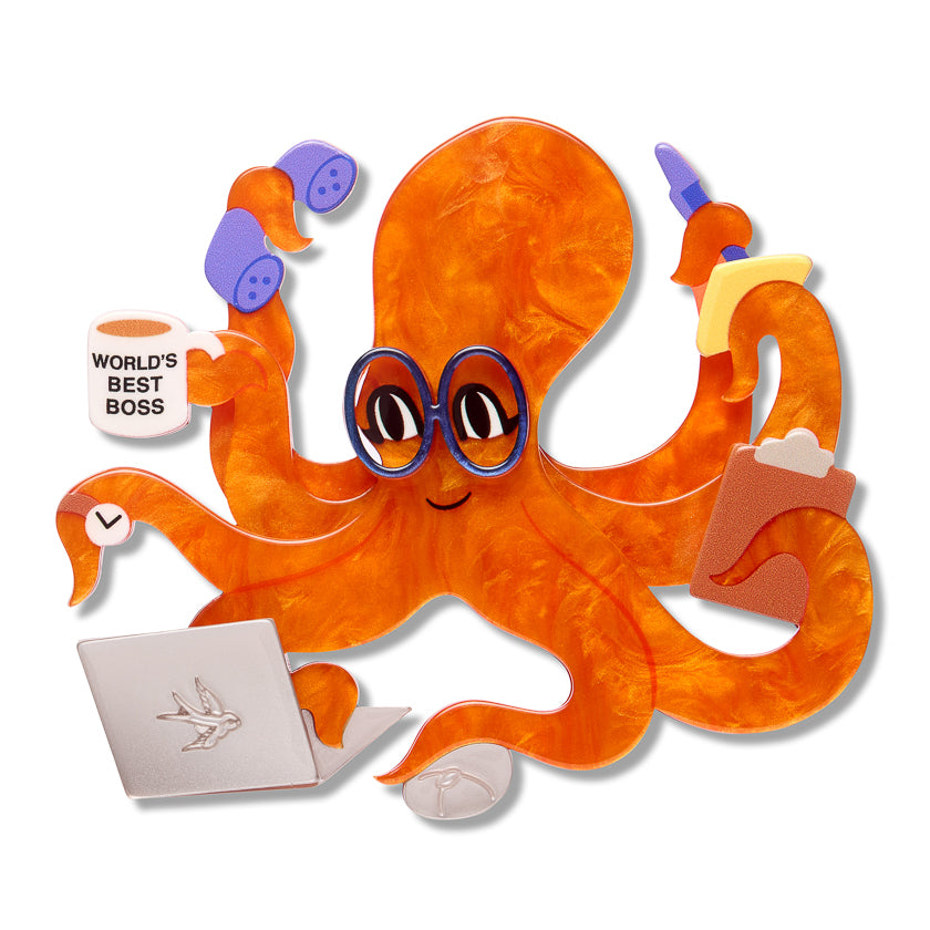 Ollie Inkwell 章魚胸針