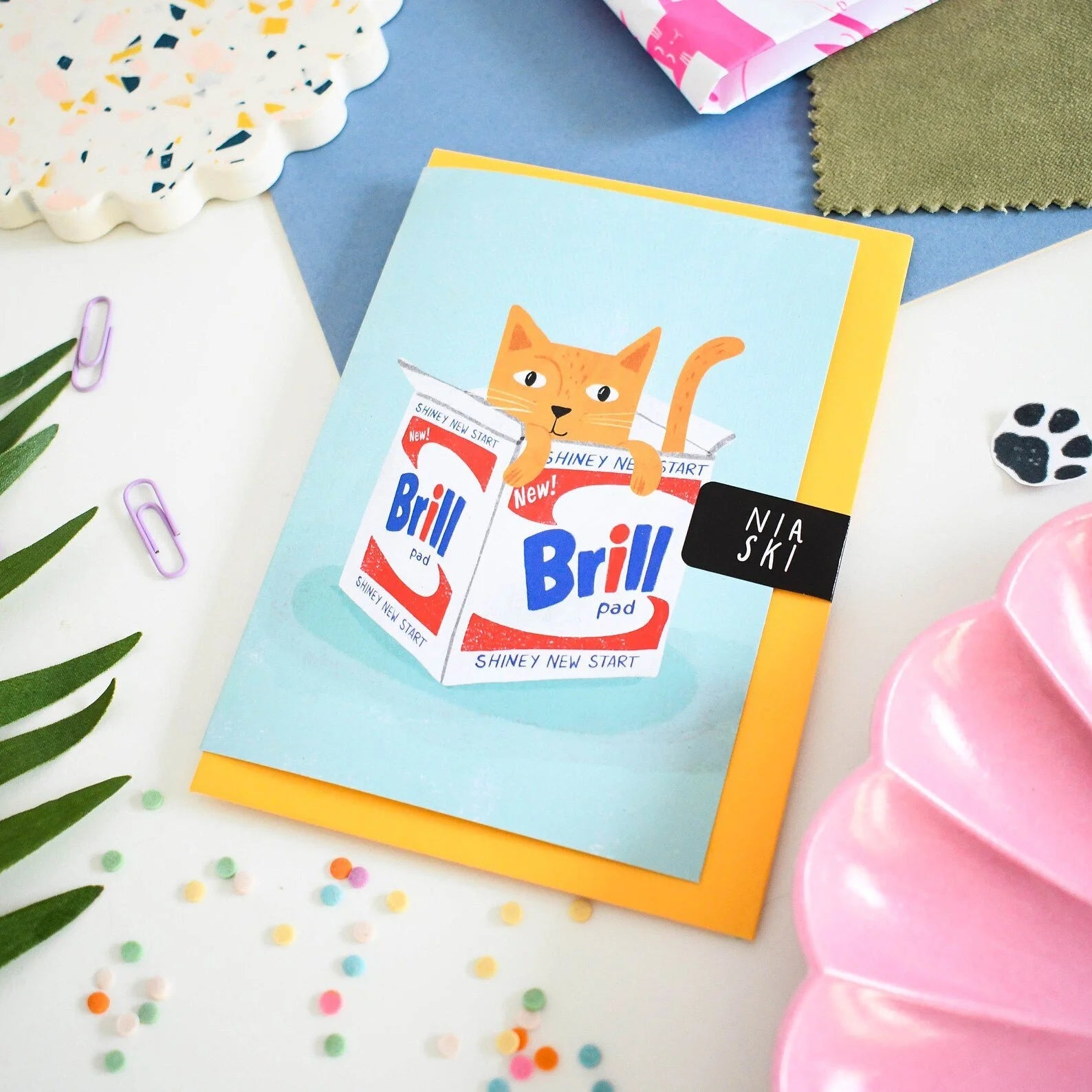 Brillo New Home illustrated card lifestyle photo