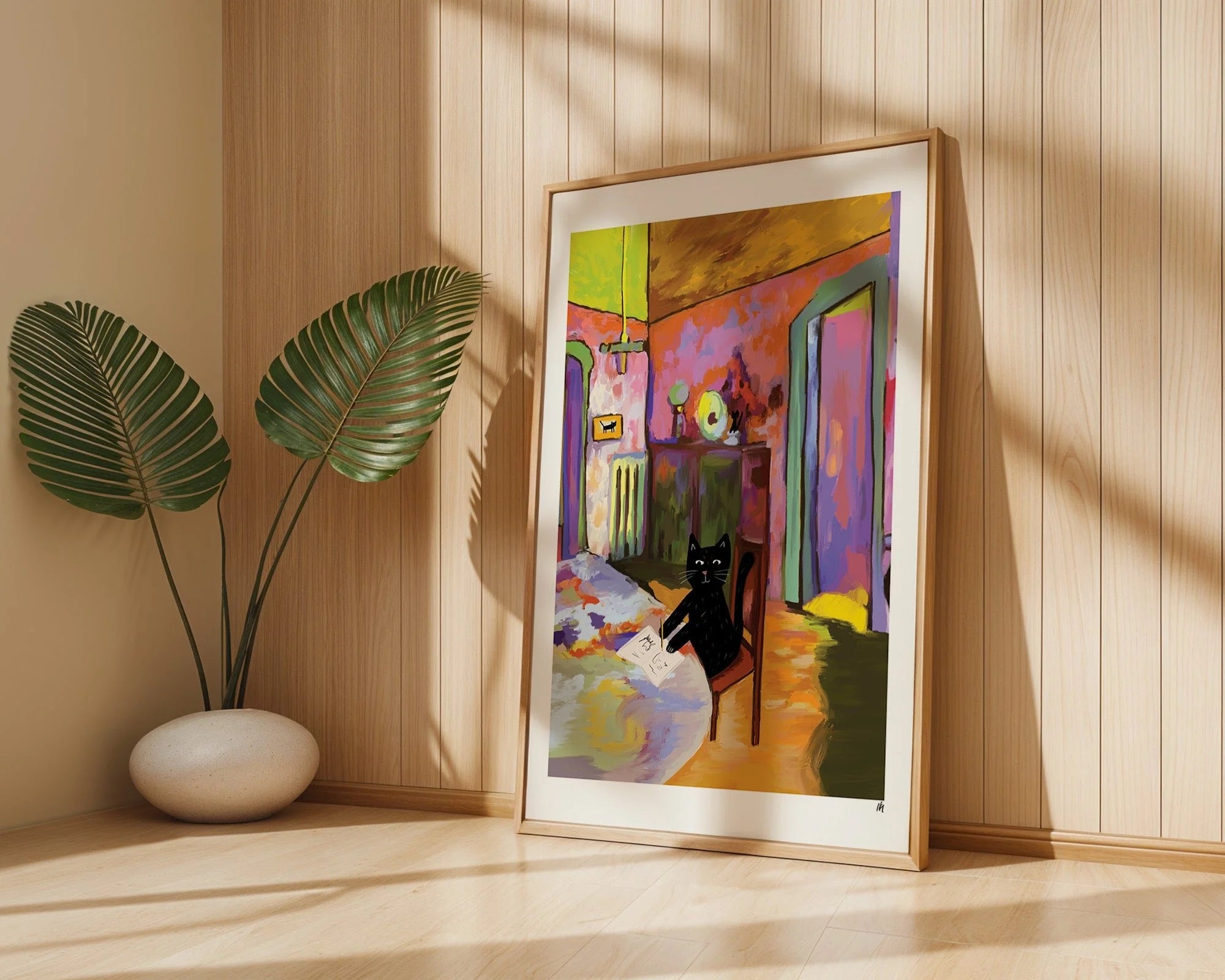 Niaski Wassily Catdinksy art print displayed in a wood-toned home corner