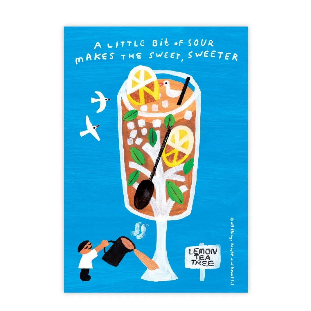 Lemon Tea original illustrated postcard