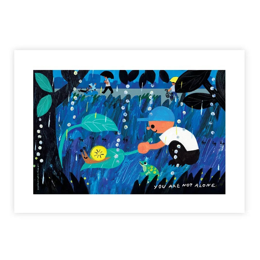 Snail original illustrated postcard