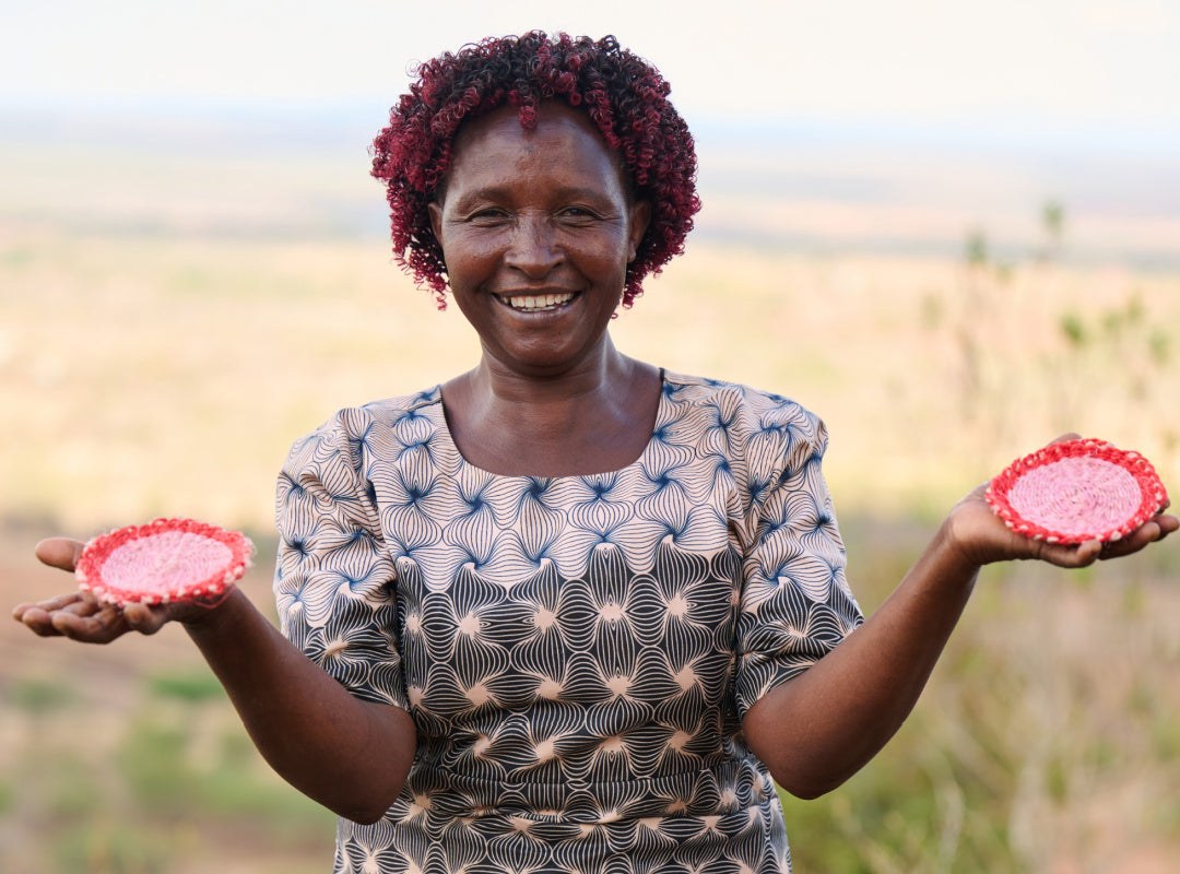 Official The Basket Room portrait of weaving cooperative chairlady Dorcas Ndinda