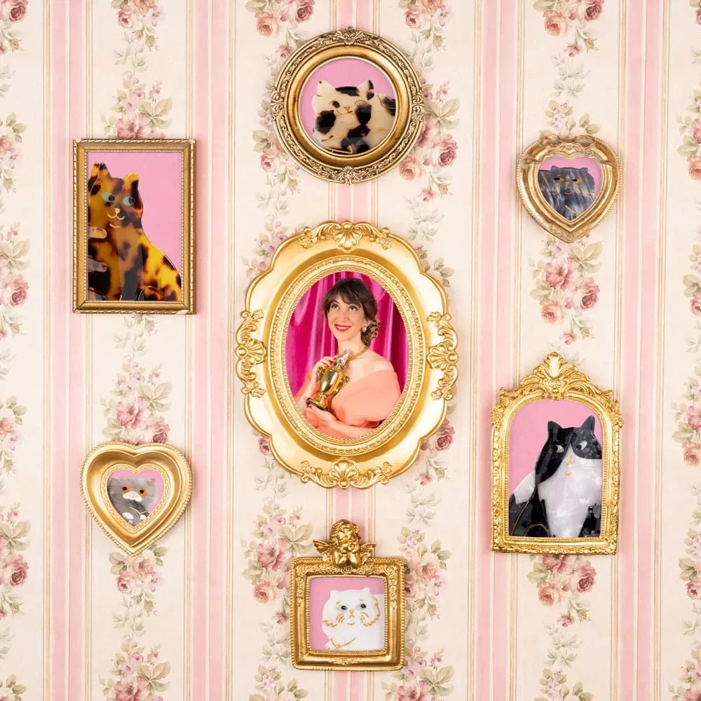 Official vintage wall setting with a black and white cat hair claw